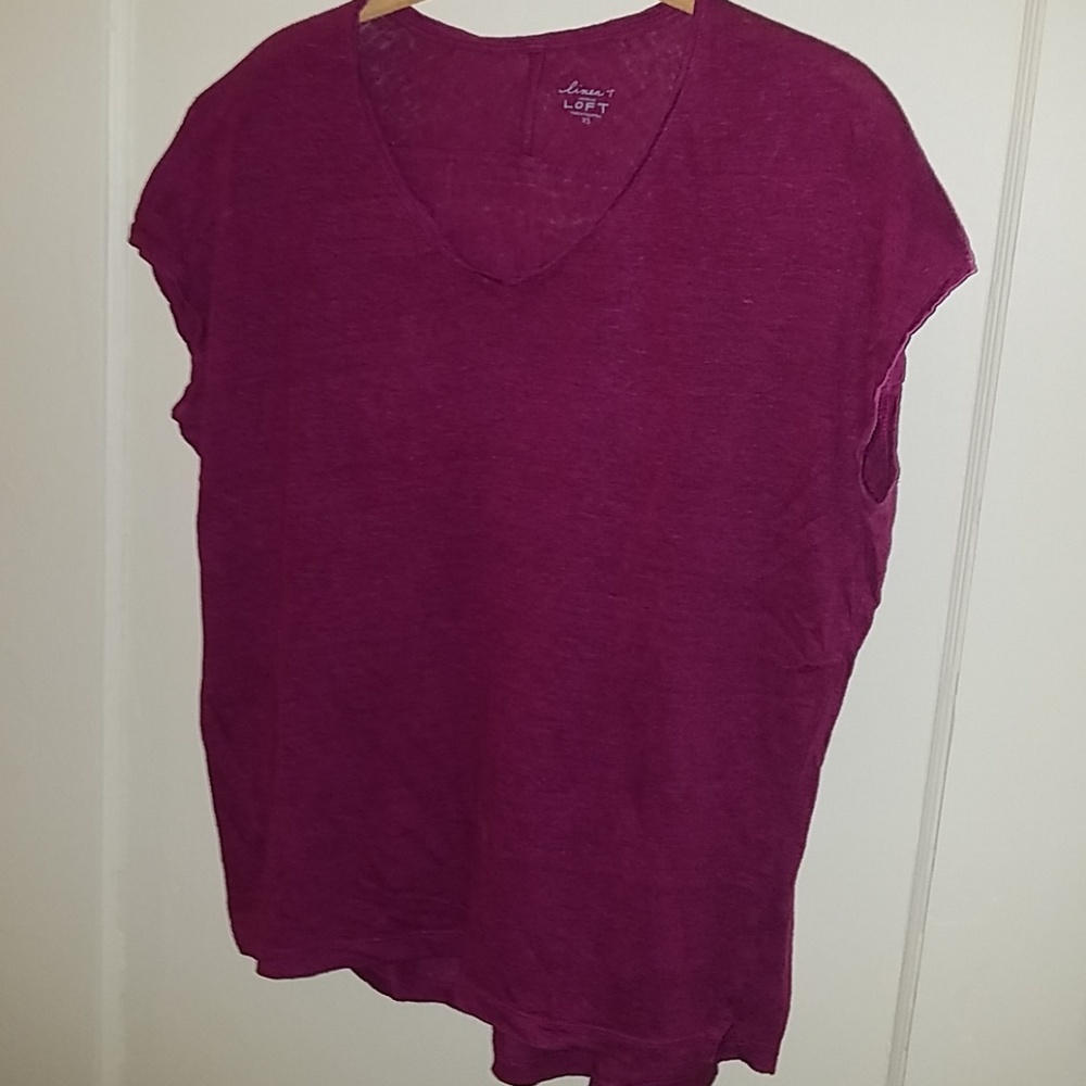 Loft linen t plum xs